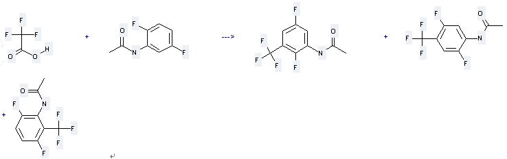 The N-(2,5-difluoro-4-trifluoromethyl-phenyl)-acetamide, N-(3,6-difluoro-2-trifluoromethyl-phenyl)-acetamide and Acetic acid-(2,5-difluoro-3-trifluoromethyl-anilide) could be obtained by the reactants of trifluoroacetic acid and N-(2,5-difluorophenyl)acetamide.